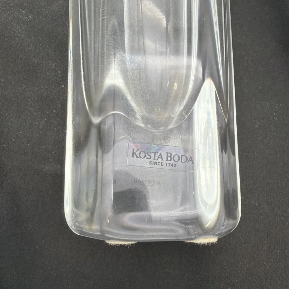 KOSTA BODA Vintage  Colonna Hexagonal Crystal Vase # 42269 - B. EDENFALK